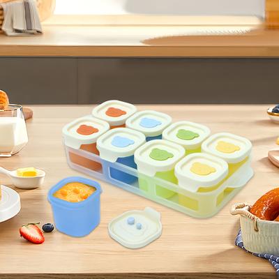9 шт. Силиконовые контейнеры для хранения продуктов с крышками-1,69 унции Многоразовые контейнеры для перекусов для детей, Герметичная конструкция, Контейнеры для приготовления еды