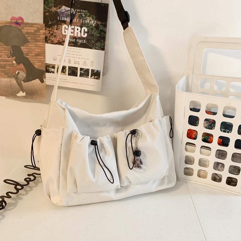 Мужская однотонная простая сумка через плечо Женская сумка через плечо