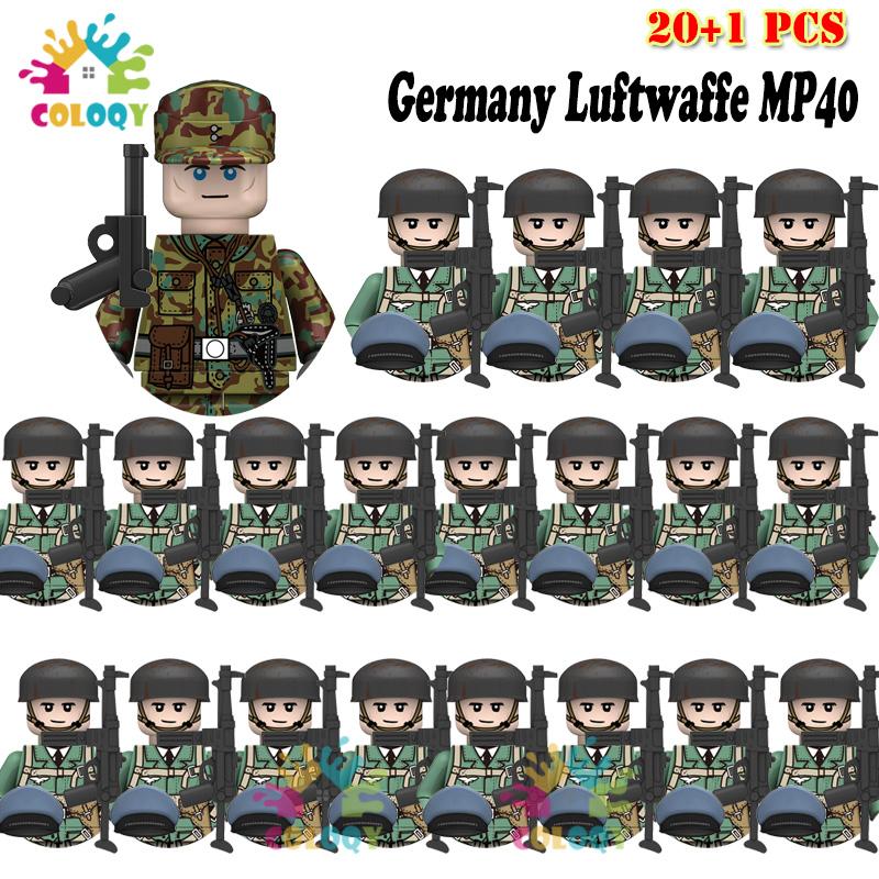 Детские игрушки 21 шт./лот Вторая мировая война N001-N095 Офицеры Солдаты Строительные блоки США Советские Великобритания Мини-фигурки Для детей Дни рождения Подарки