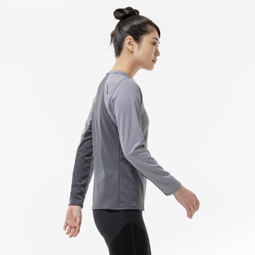 Mizuno Женская термофутболка Charge Breath Thermo (Длинный рукав) для спорта и бега, J2MAC703, Quicksilver