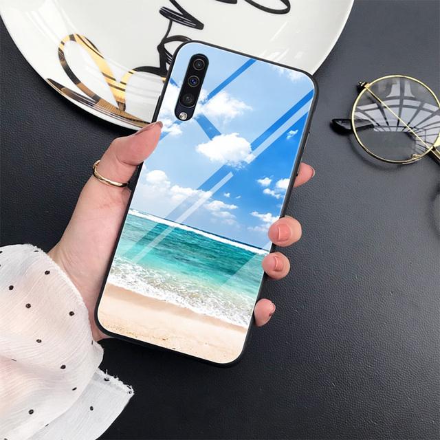 Чехол с морским пейзажем для Samsung Galaxy A52 A70 A71 A73 A53 A13 5g A03 A72 A22 A21s A03 Core A42, крышка из закаленного стекла