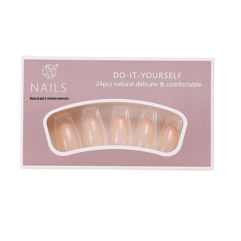 Европейские и американские градиентные персиковые балетные типсы для коротких ногтей