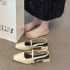 French Small Fragrant Style Back Empty Bag Head Sandals Women's Thick Heel Temperament Word with Shallow Mouth Mary Jane Shoes Single Shoes Sandals