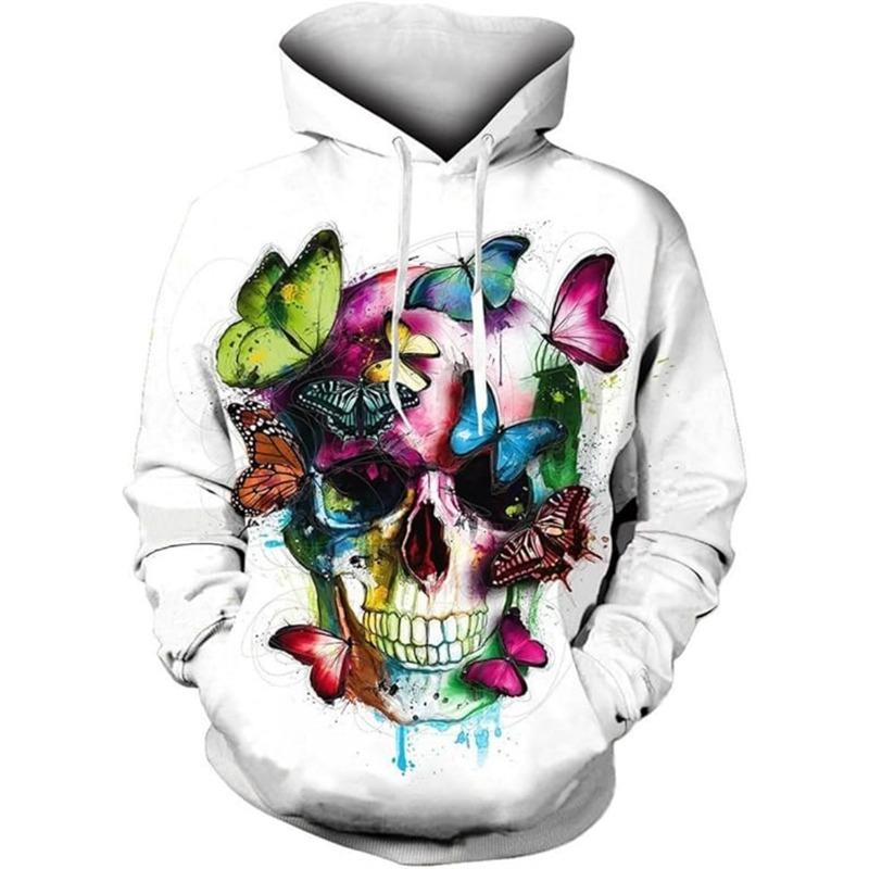 New Autumn Winter Men's Women's Hoodies 3D Printed Skull Horror Pattern Sweatshirt Halloween Hip Hop Harajuku Men Pullover Tops