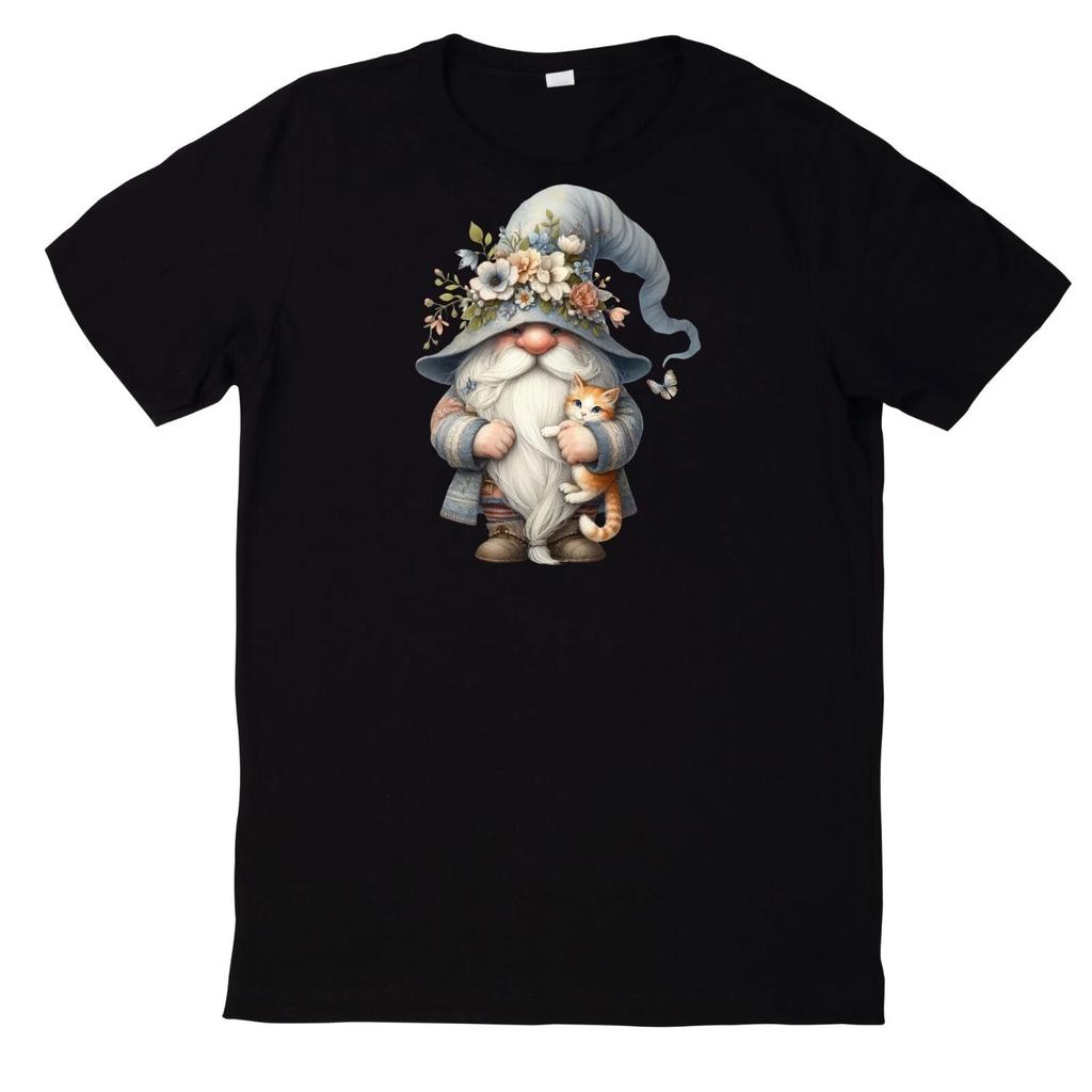 T-Shirt Lustiges Zwerg und Tier Motiv Baumwolle