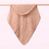 Pure Cotton Hooded Baby Swaddle Towel - Solid Color Gauze
