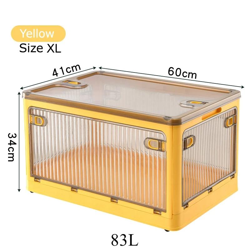 Складной ящик для хранения, органайзер для шкафа, штабелируемый органайзер для мелочей с колесиками, домашнее хранение книг большой емкости, ящик для игрушек