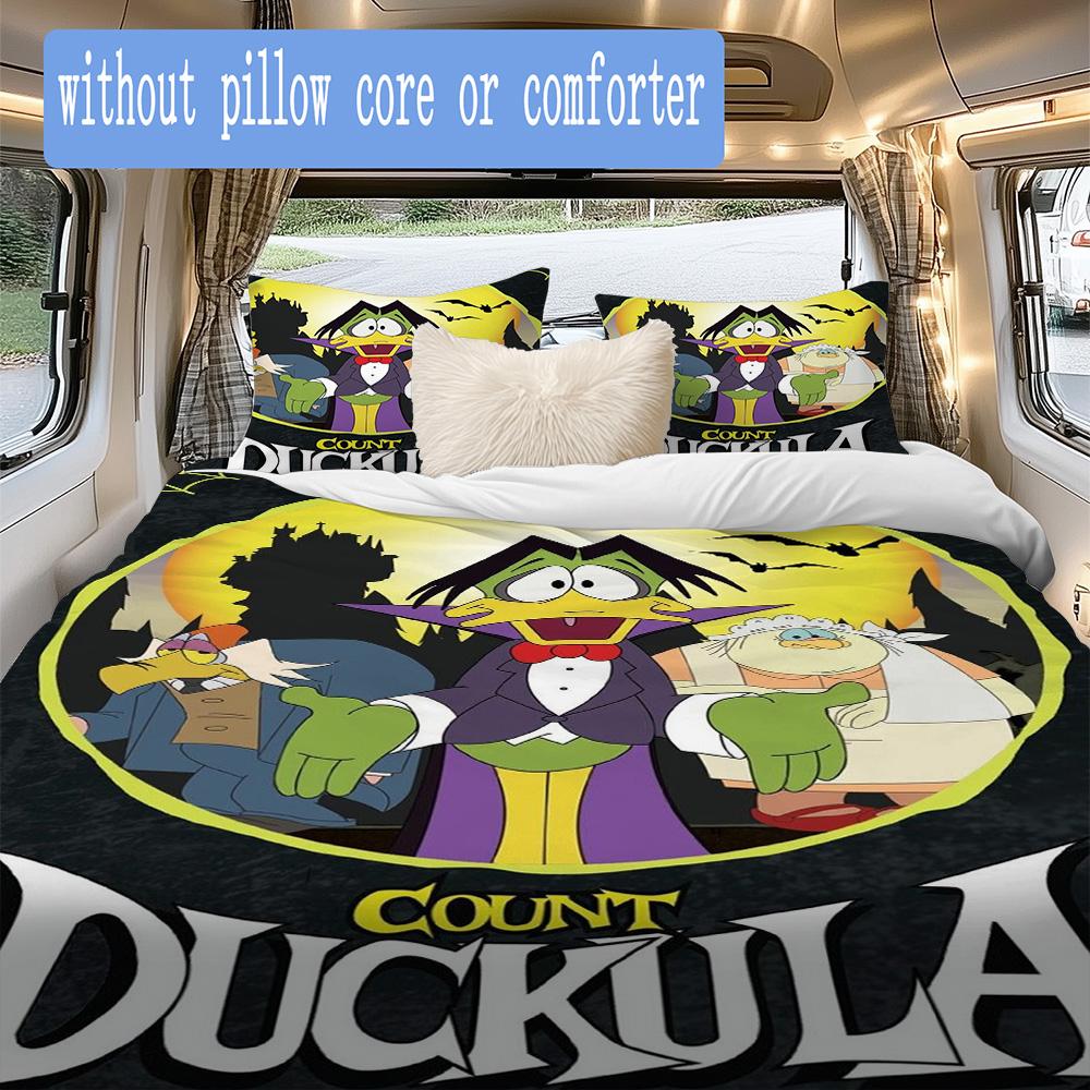 Count Duckula Pattern Bedding,Quilt Set Quilt Cover Pillowcase Home Birthday Gift (1*duvet cover+2*pillowcase,without core)SSJT0917334