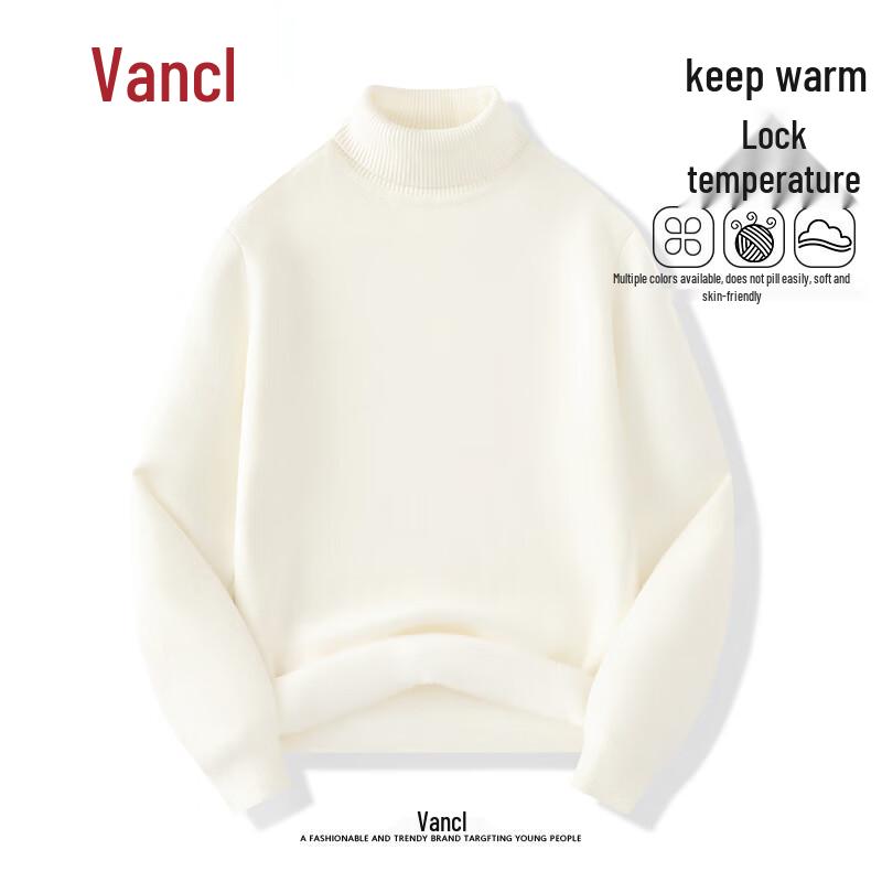 VANCL Men's Warm Fleece-Lined Turtleneck Sweater