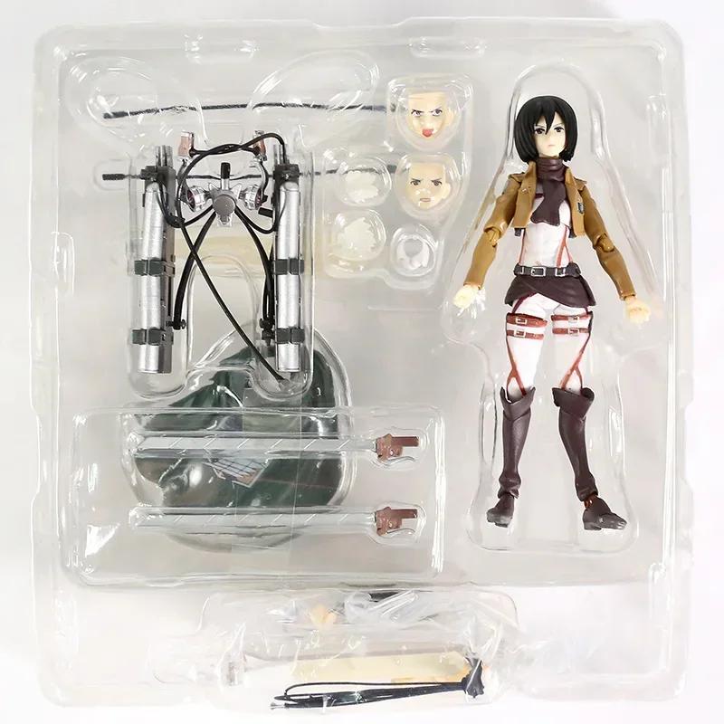 Figma 207 Eren Jaeger 203 Mikasa Ackerman 213 Levi Action PVC Figure Model Ornament Toy Collection Gift