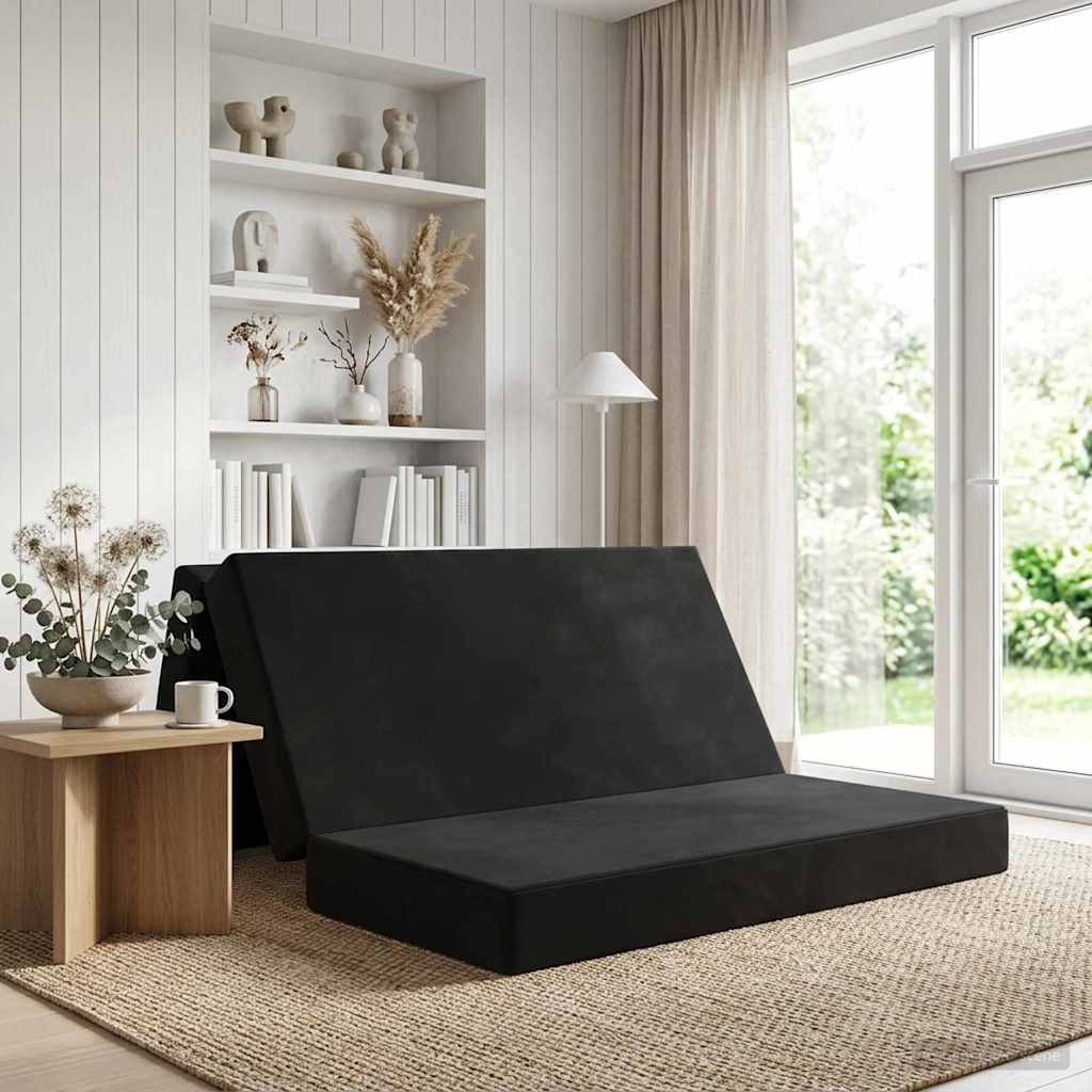 Folding Sofa Bed 120 x 67 x 45 cm Black