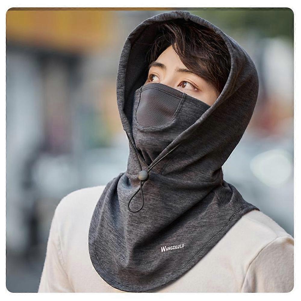 Windproof Mask Winter Warm Headgear Men's And Women's Riding Fleece-lined Neck Set Hat Scarf Integrated Cap