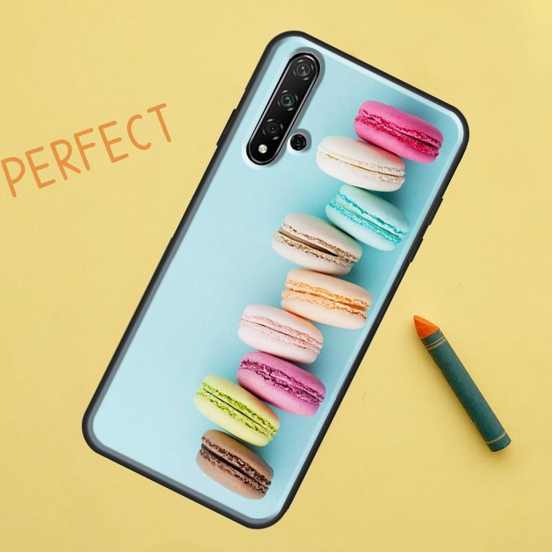 Dessert Ice Cream Macaron Food Case For Huawei Nova 9 10 SE 11i 8i 7i 3i Nova 5T Y60 Y61 Y70 Y90 P20 P30 P40 Lite P60 Pro