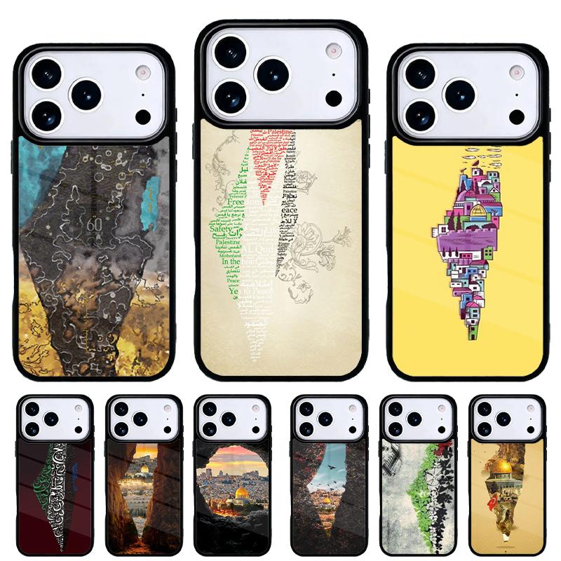 P-alestine Map Arabic Phone Case for iPhone 17 Air 16e 15 14 13 Pro Max Back Cover for 12 11 Pro Coque