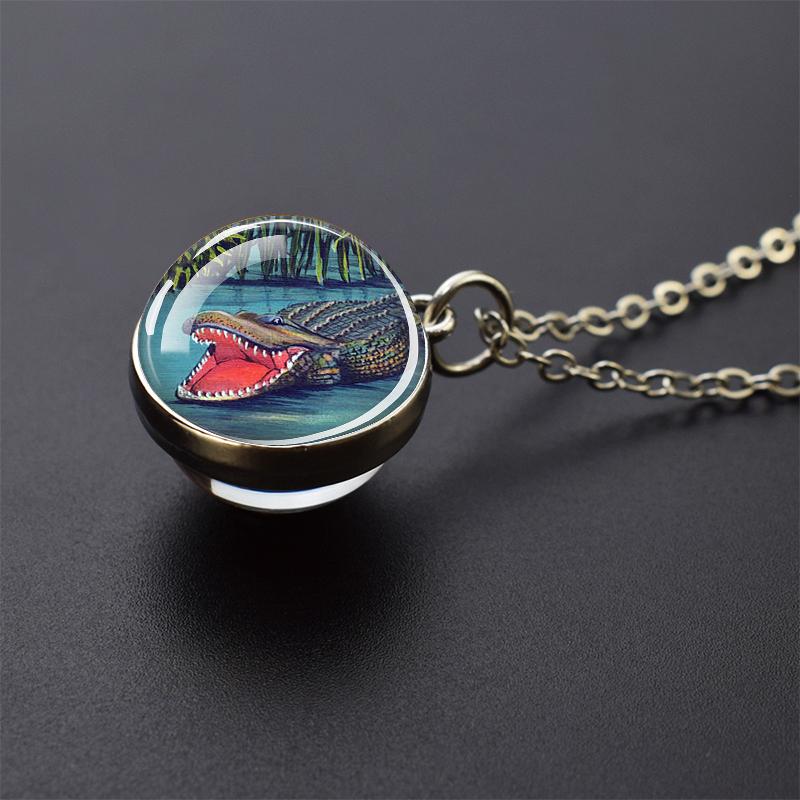 Ювелирные ожерелья с синим морем и морской жизнью, черепаха, дельфин, ракушки, двухсторонний хрустальный стеклянный шар, кулон, ожерелье для женщин и мужчин, подарок