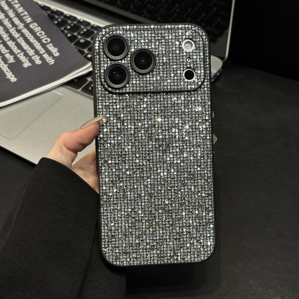Ударопрочный чехол Aurora Glitter Shiny Diamond для iPhone 17 16 1 14 13 Pro MAX 17pro, защита камеры стразами, твердая крышка