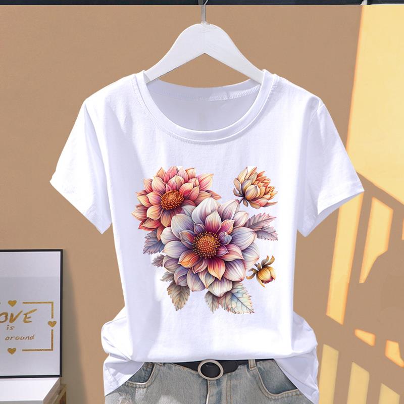 (Asian Size) Lovely Cute Wing Short Sleeve T-shirts Trend T Clothing Fashion Print Female Casual Women's Top Graphic Tee