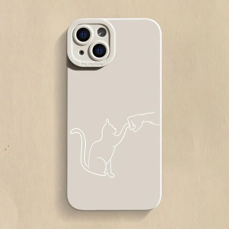 Силиконовый чехол для телефона Cat Dog High Five для iPhone 15 16 Pro Max 14 13 12 11 X XS XR 7 8 Plus SE 16E, противоударный, мягкий чехол