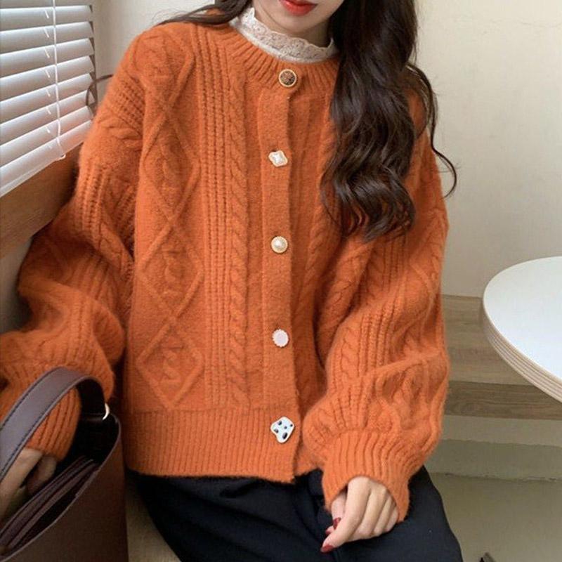 Женский свитер-жакет на осень, короткий, приталенный, удобный, эластичный вязаный кардиган, универсальная повседневная теплая куртка