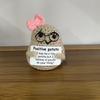 Positive Crochet Bowknot Potato Doll with Affirmation Card Home Room Decor Funny Handmade Big Butt Potato Doll Christmas Gifts