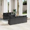 8-piece Garden Sofa Set with Black Poly Rattan Cushions, 2-seater Garden Sofa with Storage and 3356966