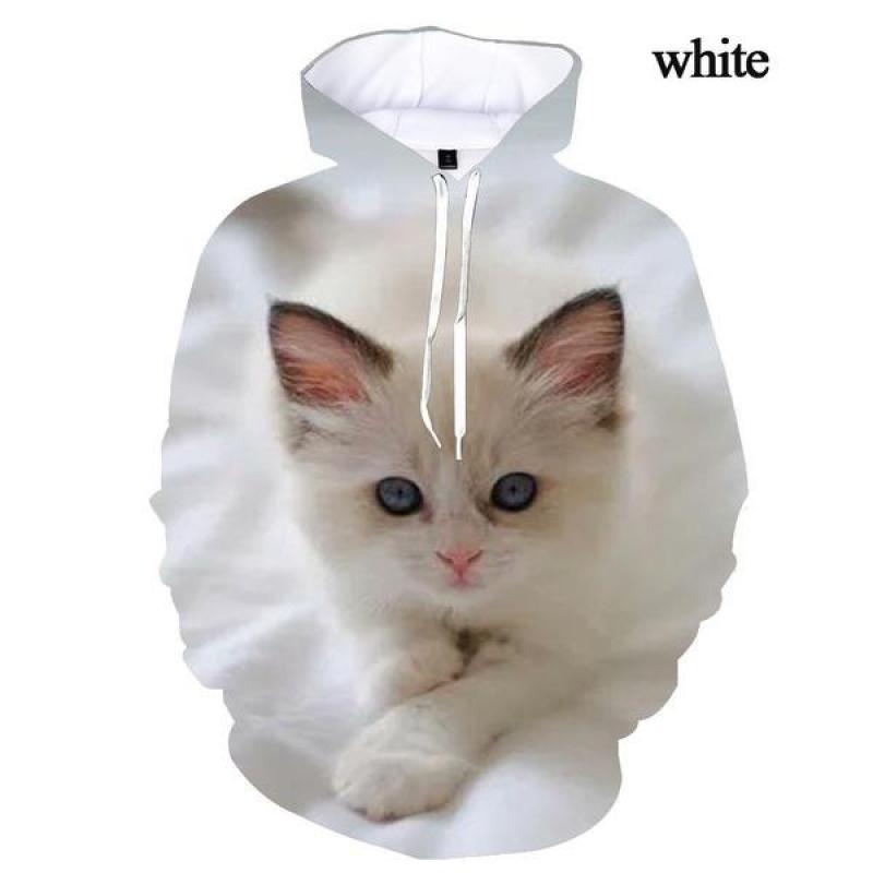 Personality Cool Sweatshirts Pullover 3d Cat Print Hoodie Men/women Fashion Long-sleeved Hoodies