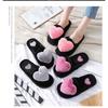 Women's Slippers, Floor Anti Slip and Warm, Big Heart Cartoon Home Slippers