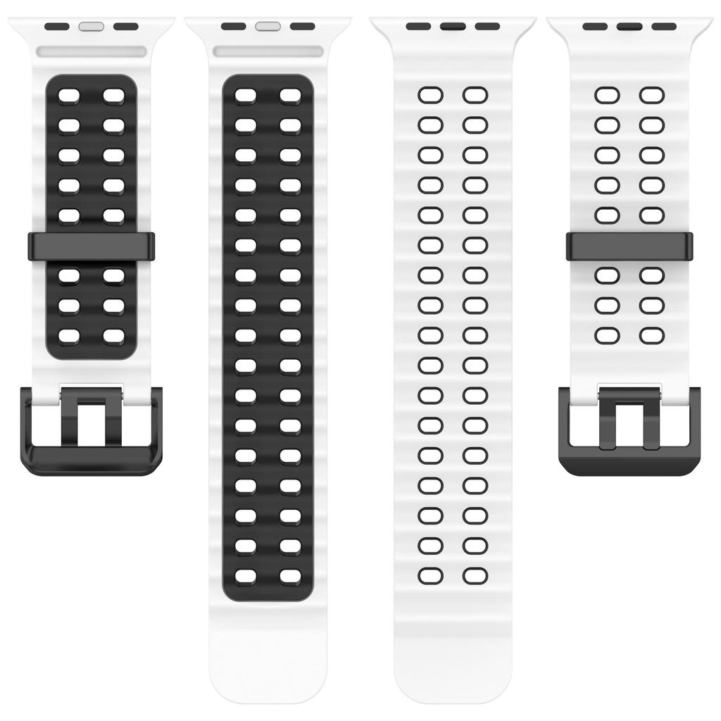 Watch Band for Apple Watch Series 10 Ultra 9 8 7 SE 6 5 4 3 2 1 46mm 49mm 45mm 44mm 42mm Dual Color Silicone Strap