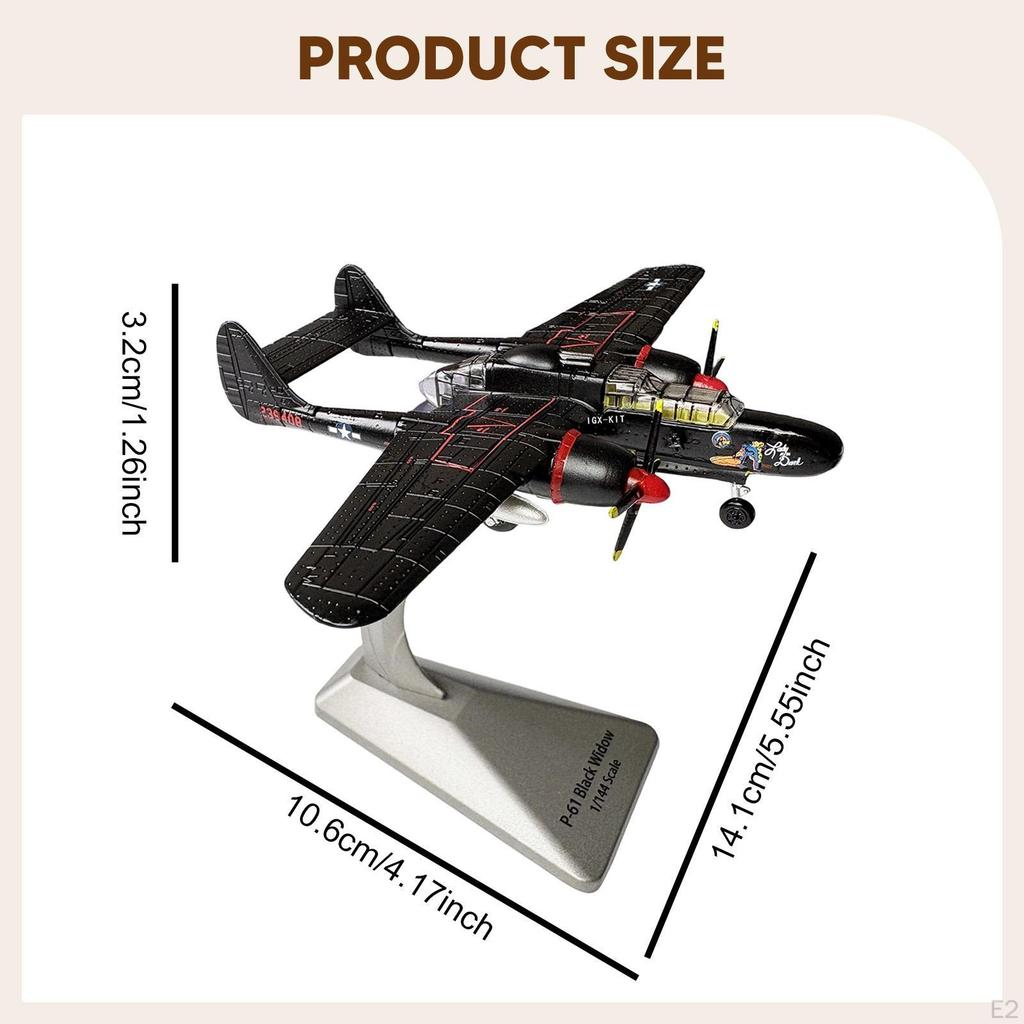 1/144 P-61B Fighter Model Airplane Display Souvenir, Collectible, Plane Figurine Desktop
