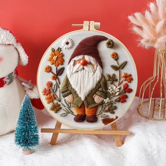 Набор для вышивания на Хэллоуин Набор для вышивки крестом своими руками с пяльцами для вышивания Ручная вышивка для начинающих Поделки гномов для начинающих Взрослые