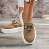Thick Bottom Fly Weave Breathable Low Top Single Shoes Women's Chain Decoration Set Foot Lazy Loafers Shoes
