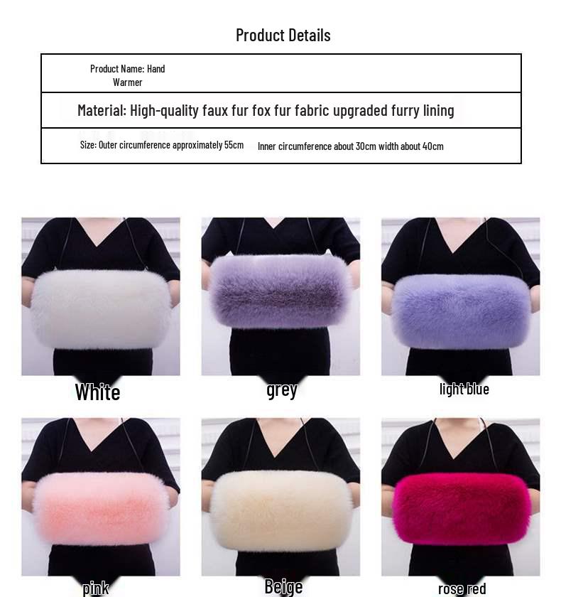 Уютная муфта из искусственного меха - Зимняя плюшевая перчатка-труба для рук