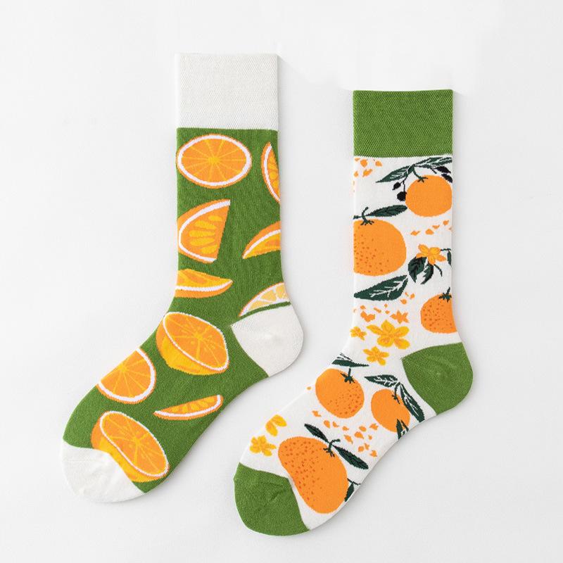 REMOULD Women Fashion Designer Mismatching AB Socks High Quality for Girls Art Crazy Socks With Print Pattern Fancy Cool
