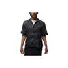 Essentials Letter Print Collared Sport Casual Breathable Loose Short Sleeve Shirt Men Tops Black FB7323-010
