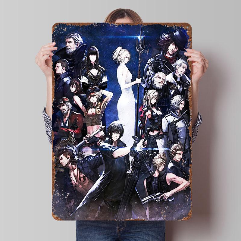 Fantasy Xv Tinplate Poster Customized Wall Art Vintage Retro Metal Signs for House Decor Bedroom Decoration Room Coffee Bar Home