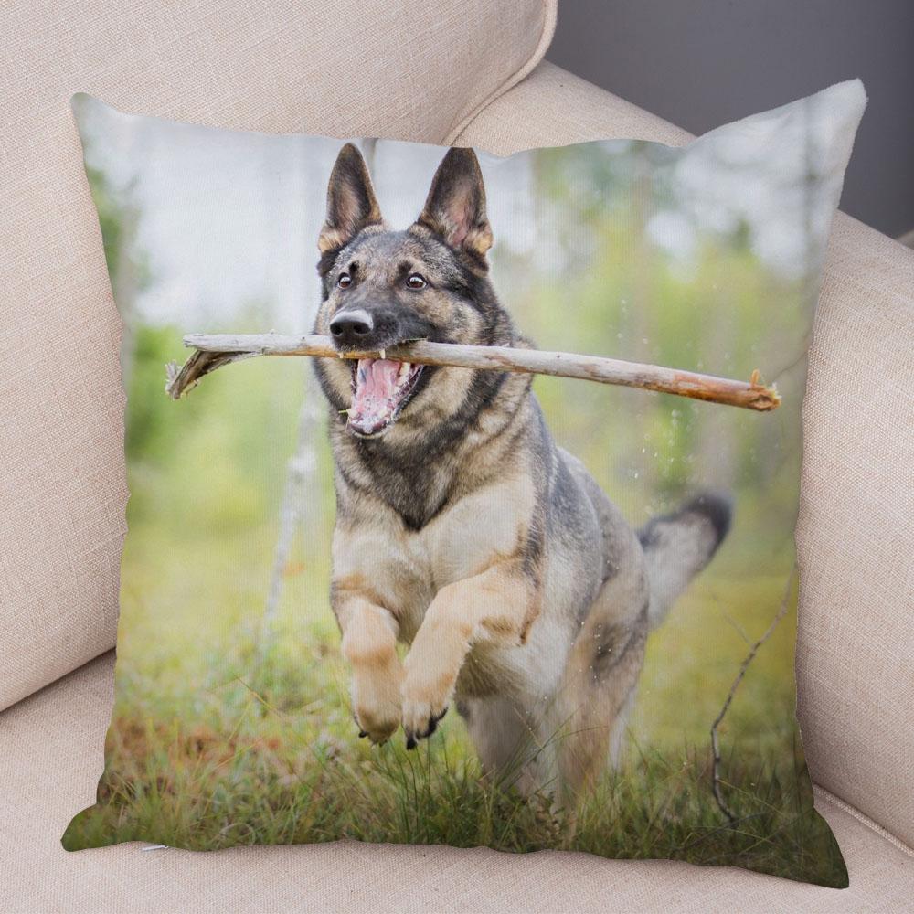 Sofa Home Pillowcase German Shepherd  Decoration Pet Animal Cushion