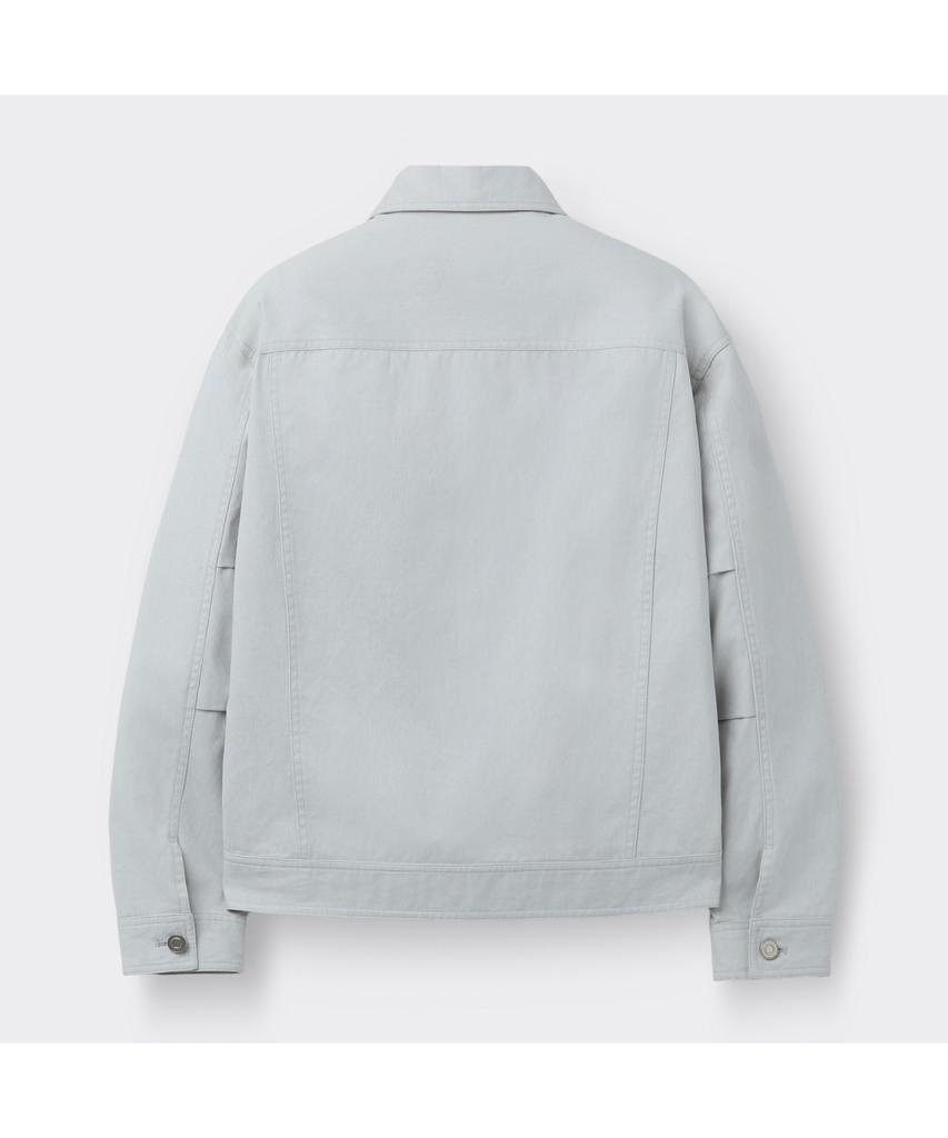 Customellow Gray Cotton Trucker Jacket C9Jam26121Gyl