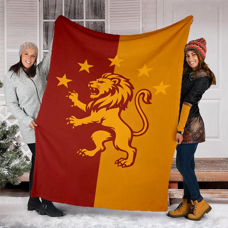 1pc GS Theme Blanket - Digital Print, Polyester, Cozy for All Seasons, Perfect for Outdoor, and Travel