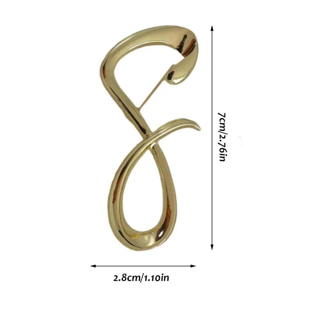 Zinc Zinc Alloy Lucky Number Brooch Gold Irregular Metallic Brooches Simple 8-shaped Pin  Men