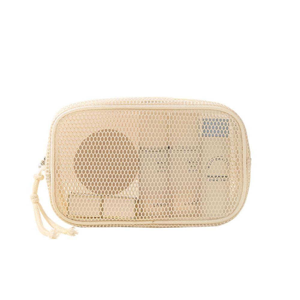 Breathable Mesh Portable Toiletry Pouch Large Capacity Coin Purse Wash Bags Toiletries Storage