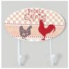 [R6615] - Wooden Hook 'Hens' Red Pink - 125x100 Mm (2 Hooks)