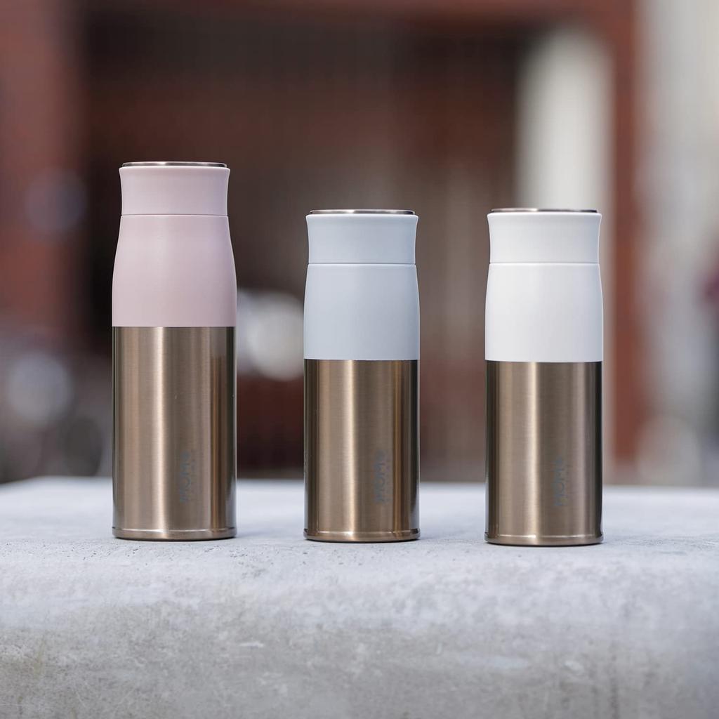 MOMO CONCEPT Water Bottle Vacuum Insulated Lightweight Lupine Tumbler RG 290ml Marshmallow White R 01001-29152R