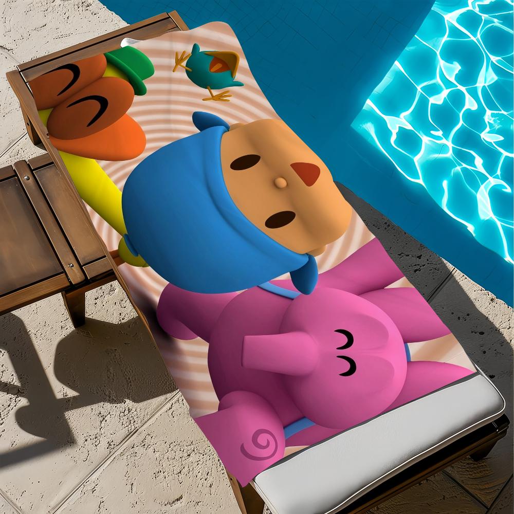 Милый мультяшный P-P-pocoyo-o Полотенце Пляжное Быстросохнущее Мягкое Бассейнные Полотенца Подарок для Путешествий Спортзал Душ Кемпинг спорт