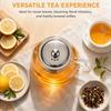 with Stainless Steel Infuser Clear Glass Tea Maker High Borosilicate Coffee Tea Pot  Blooming Tea
