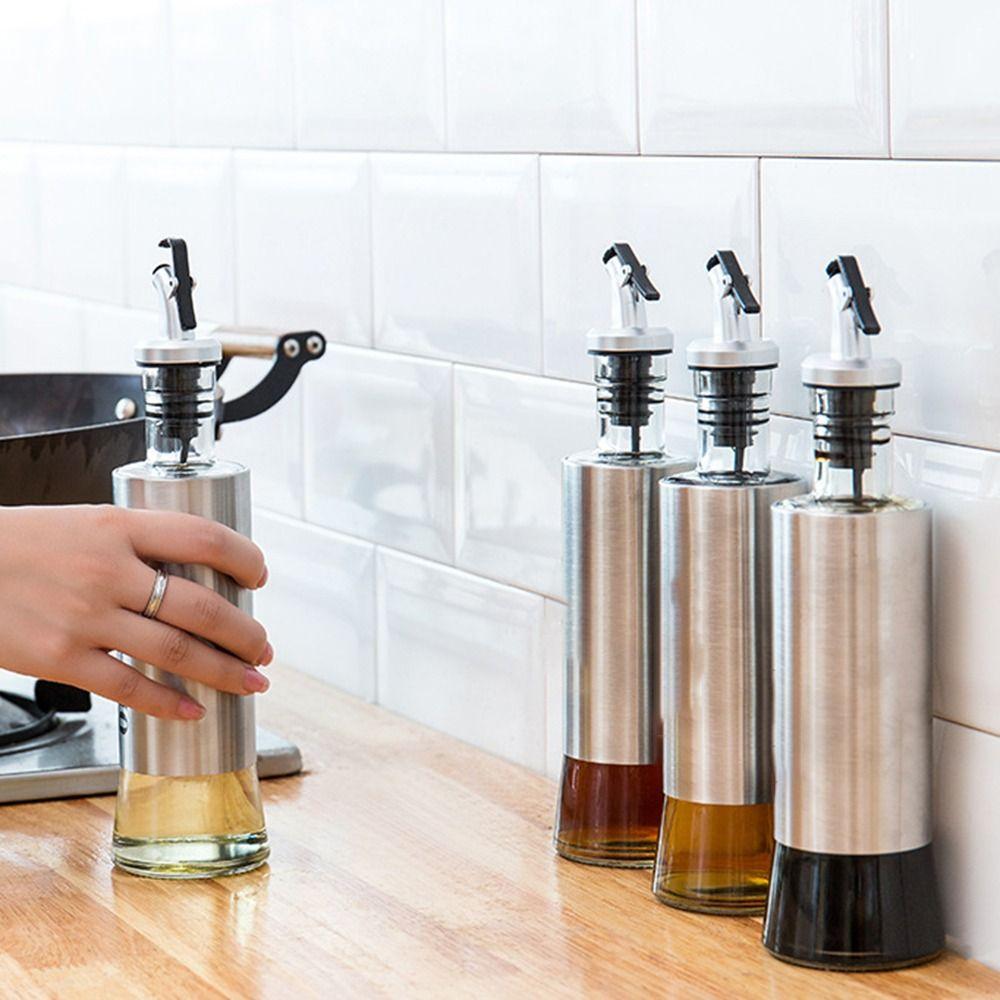 200/300/500 мл бутылка для приправ стеклянная нержавеющая сталь горшок для масла новый контейнер для масла кухонные принадлежности