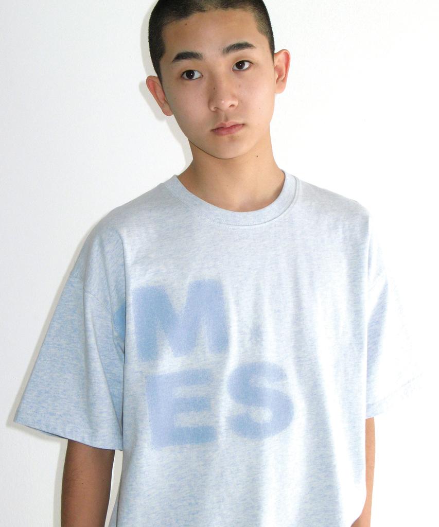 AMES-WORLDWIDE Футболка с принтом 52 Typo Tee Синяя