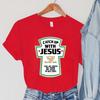 Женские футболки «Догони Иисуса» винтажные женские топы со стихами из Библии Harajuku христианская пародия женская одежда с короткими рукавами
