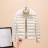 Fashion Cold Jacket Women Winter Light White Down Jacket Slim Puffer Jacket Portable Windproof Coat