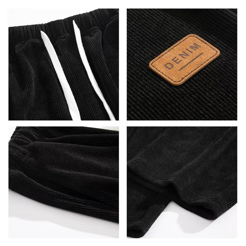 Мужские спортивные штаны из плотного вельвета и бархата — модные, повседневные, свободного кроя для осенних и зимних видов спорта