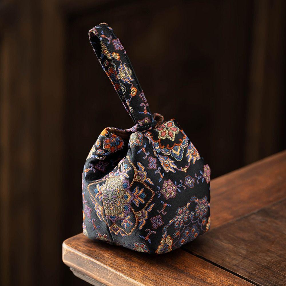 Ударопрочная сумка для хранения чайной посуды с принтом, маленький мешочек для мелочей, модная вышитая сумочка, кошелек